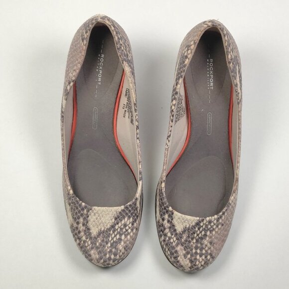 Rockport Women's Total Motion Pump Block Heel in Python Snakeskin Leather - Picture 3 of 15